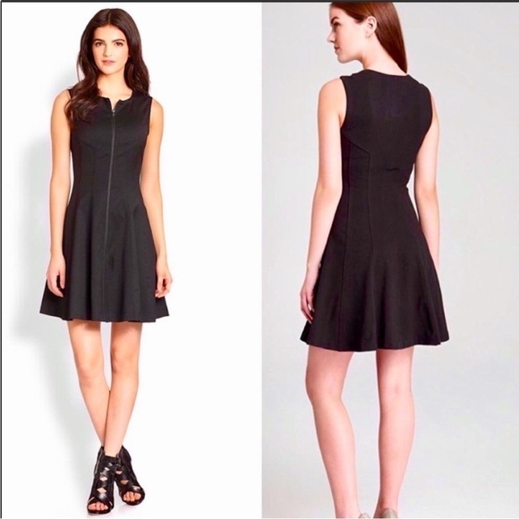 THEORY Bonbi Sleeveless Dress Zip Front Navy Blue Fit & Flare Flattering Size 6 - Picture 9 of 9